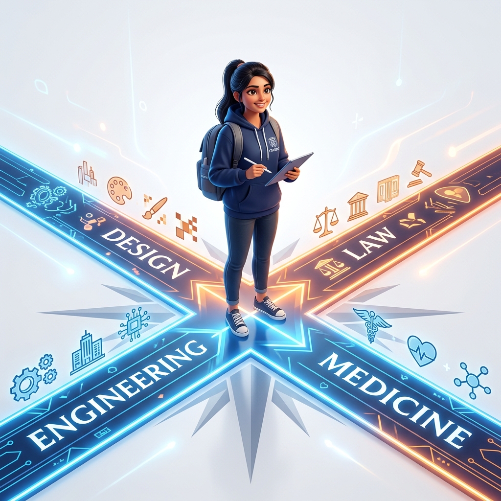 Student at crossroads of careers